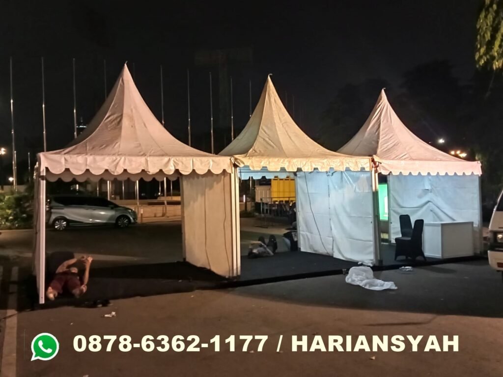 Sewa tenda kerucut event kampanye pilpres Beji Depok