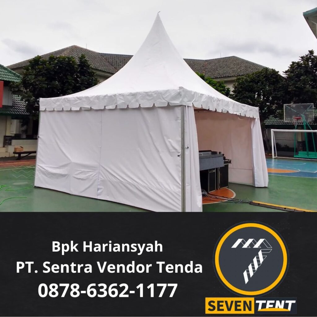 Rental Tenda Sarnavil Atap Lancip 5x5m Berkualitas Bogor