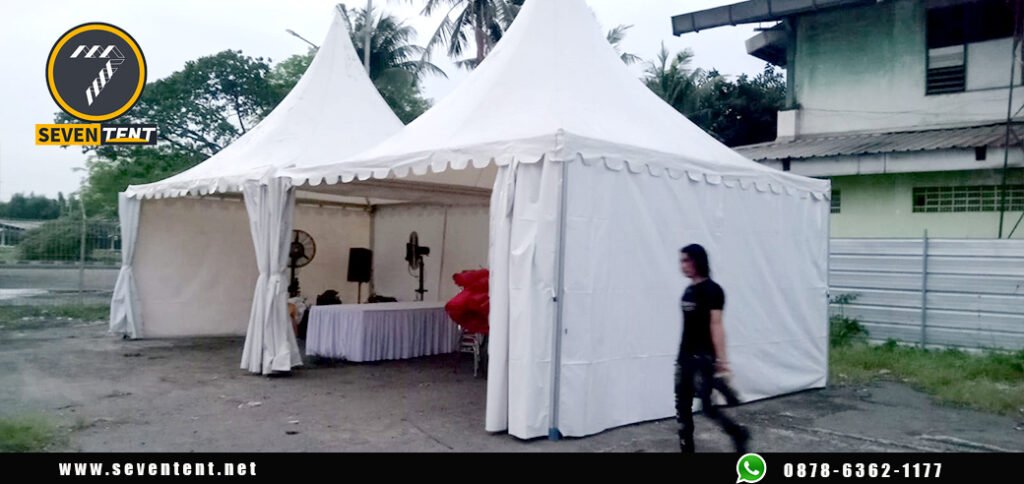 Sewa Tenda Kerucut bazar pameran festival Beji Depok
