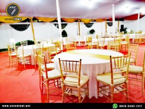 Sewa Kursi Tiffany Kayu Gold Mewah Event Area Depok Cilodong