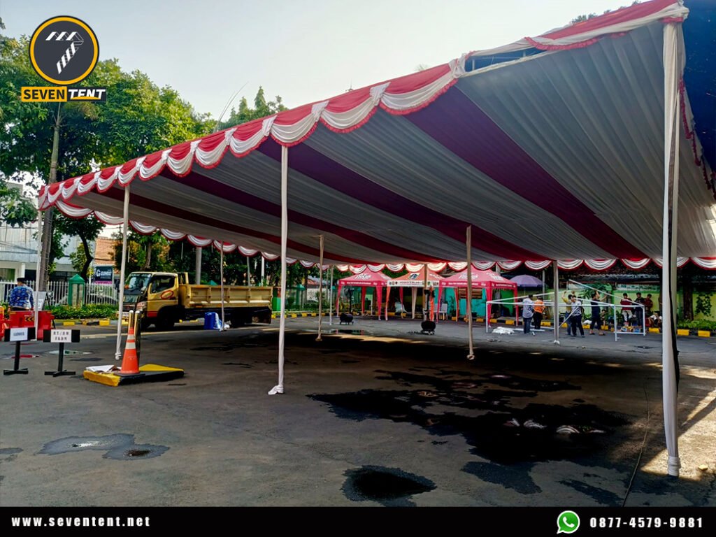 Sewa Tenda Type Dekorasi Kain Serut Dan Rumbai area Grogol Jakarta