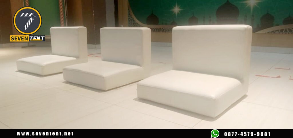 Sewa Sofa Lesehan Double Seater Minimalis Kotak Putih Jakarta