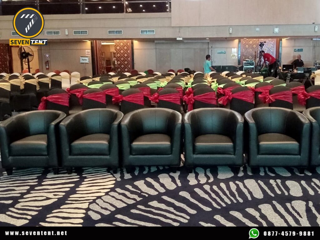 Jasa Sewa Sofa Oval Hitam Event Menara 165 Jakarta